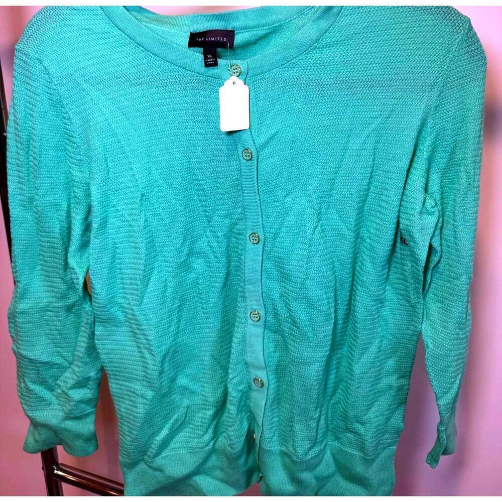 The Limited Aqua Textured Cardigan - Size XL